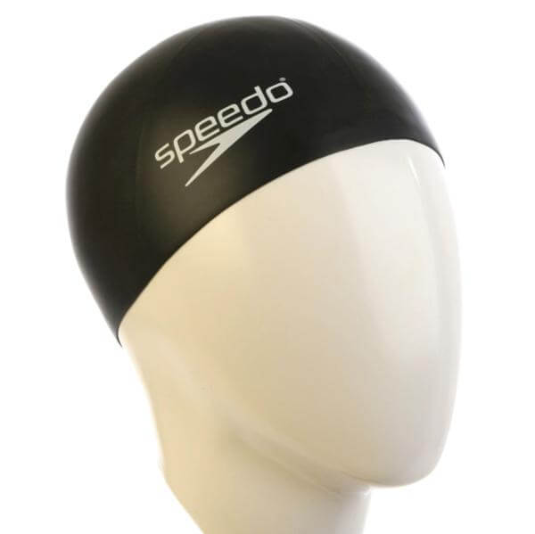 Speedo Junior Plain Moulded Silicone Cap Black