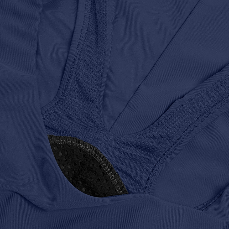 Speedo Solid Scoop with Mesh Swimsuit Blue