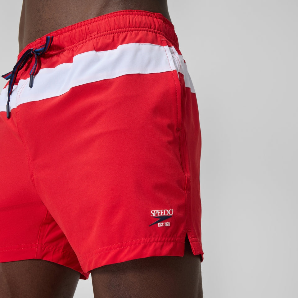Speedo Jetstream 16'' Striped Colourblock Swim Shorts Red/White