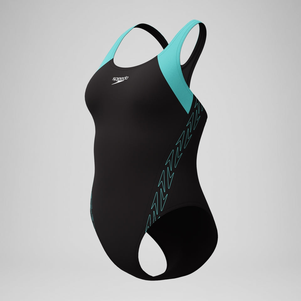 Speedo HyberBoom Splice Racerback Swimsuit Black/Turquoise