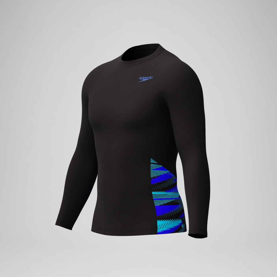 Speedo Endurance+ Splice Rash Top Black/Blue