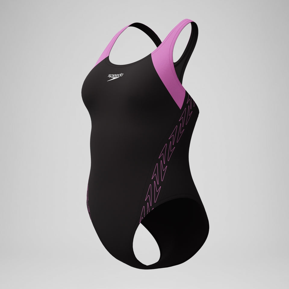 Speedo HyberBoom Splice Racerback Swimsuit Black/Pink