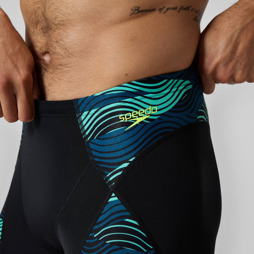 Speedo Endurance+ Max Splice Mid Jammer Black/Turquoise