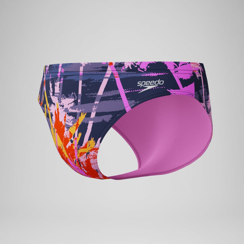 Speedo Boys' Club Training 6.5cm Printed Brief Black/Pink