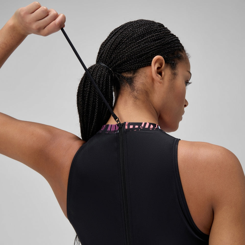 Speedo Printed Hydrasuit Black/Pink