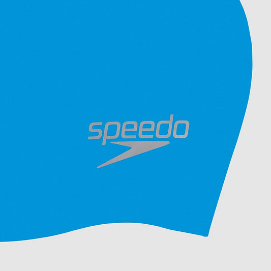 Speedo Adult Plain Moulded Silicone Cap Blue