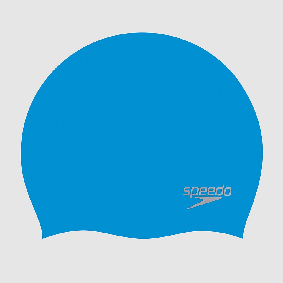 Speedo Adult Plain Moulded Silicone Cap Blue