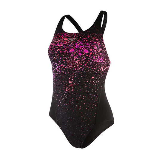 Speedo Speckleflow Placement Racerback Swimsuit Black/Red