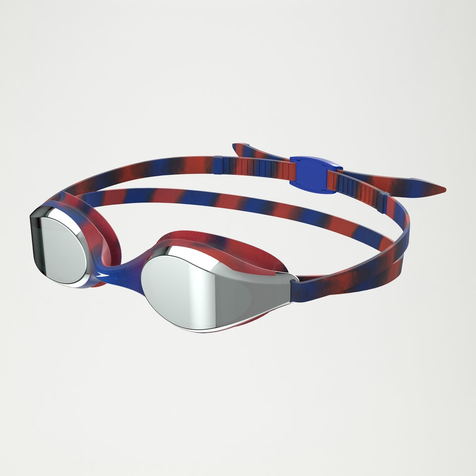 Speedo Junior Hyper Flyer Mirror Goggles Navy/Red/Grey