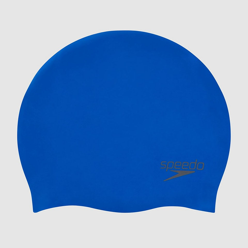 Speedo Adult Plain Moulded Silicone Cap Blue