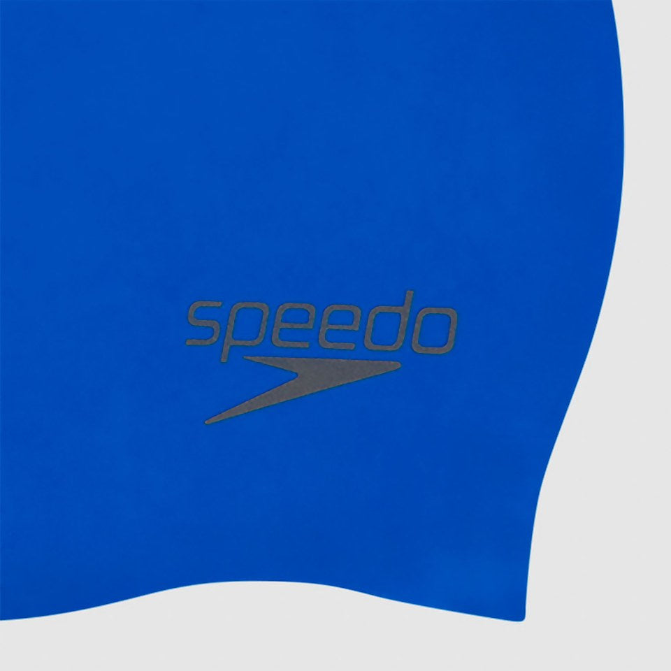 Speedo Adult Plain Moulded Silicone Cap Blue