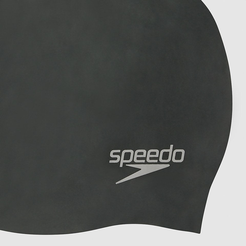 Speedo Adult Plain Moulded Silicone Cap Black