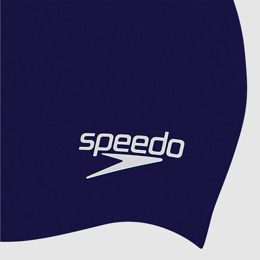 Speedo Junior Plain Moulded Silicone Cap Navy