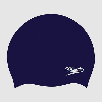 Speedo Junior Plain Moulded Silicone Cap Navy