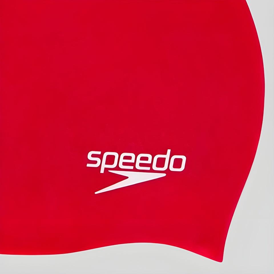 Speedo Junior Moulded Silicone Cap Red