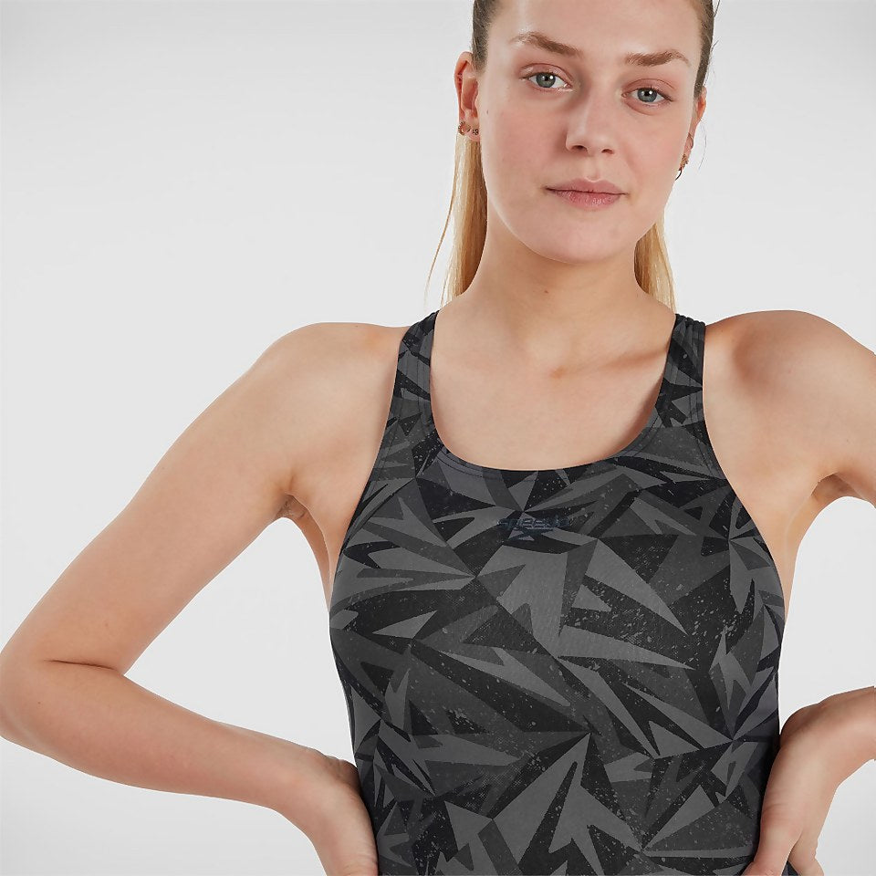 Speedo Hyperboom Medalist Swimsuit Black/Grey