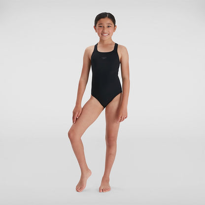 Speedo Girls' Endurance+ Medalist Swimsuit Black
