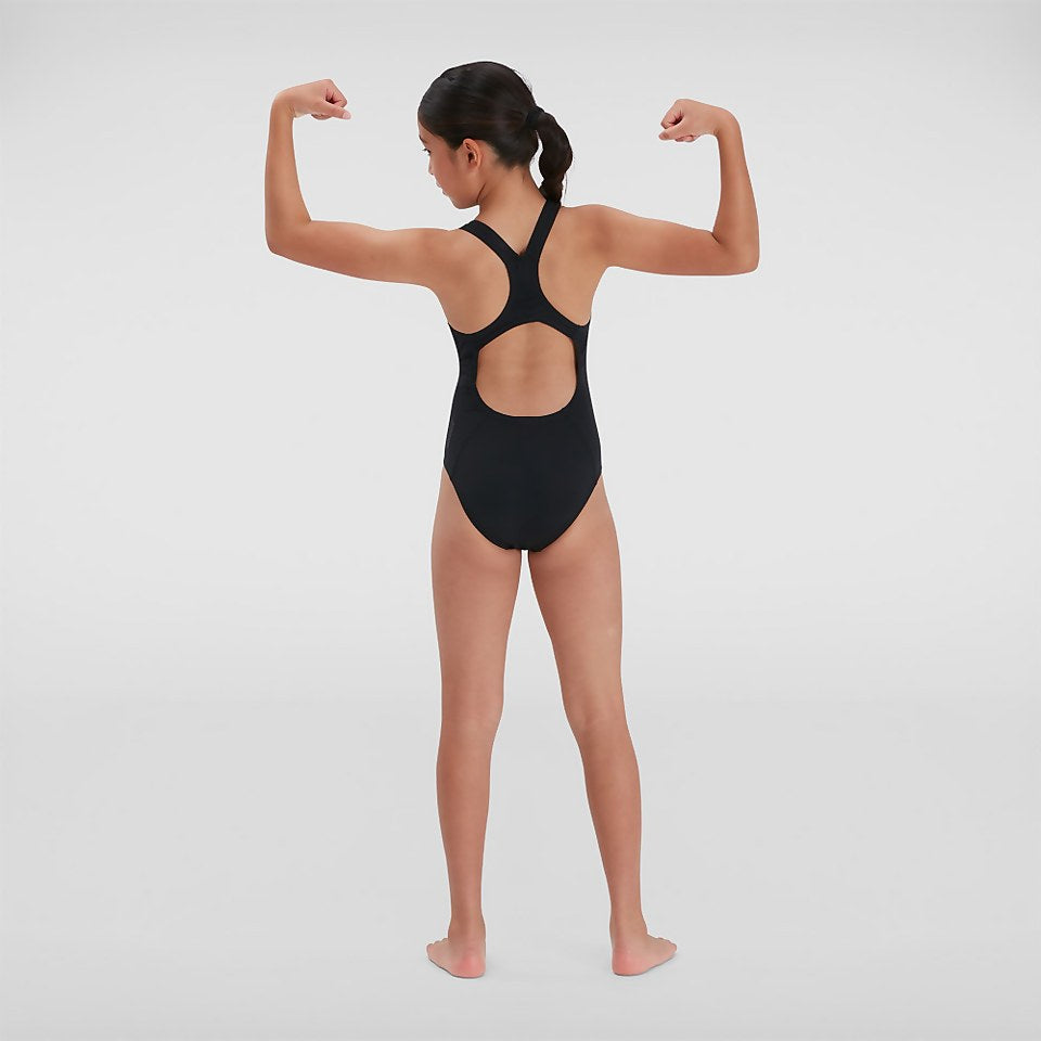 Speedo Girls' Endurance+ Medalist Swimsuit Black