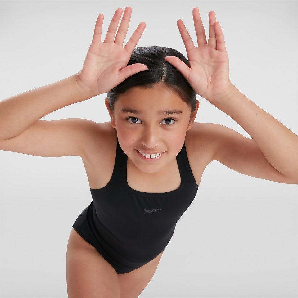 Speedo Girls' Endurance+ Medalist Swimsuit Black