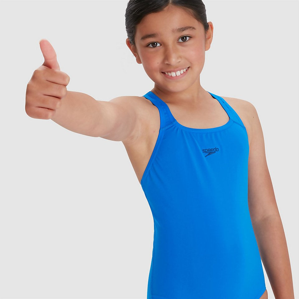 Speedo Girls' Endurance+ Medalist Swimsuit Blue