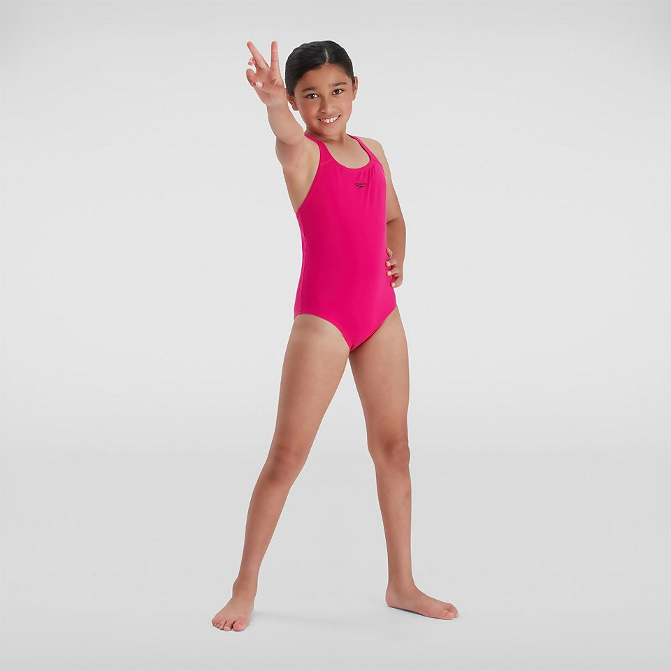 Speedo Girls' Endurance+ Medalist Swimsuit Pink