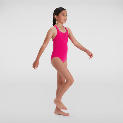 Speedo Girls' Endurance+ Medalist Swimsuit Pink