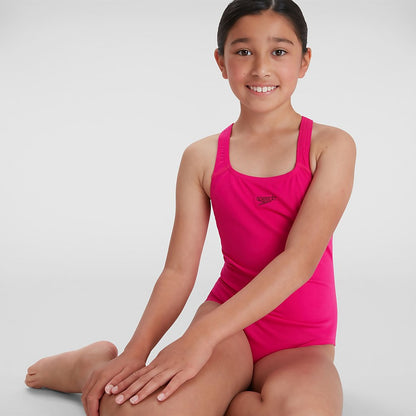 Speedo Girls' Endurance+ Medalist Swimsuit Pink