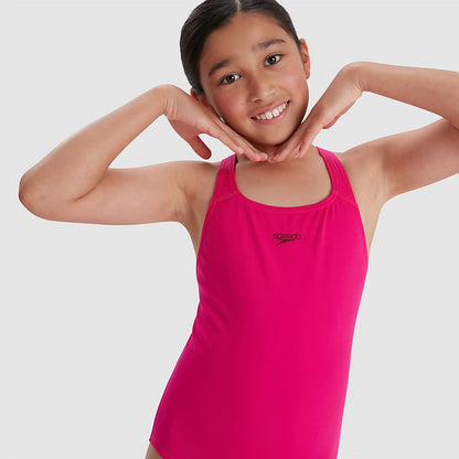 Speedo Girls' Endurance+ Medalist Swimsuit Pink