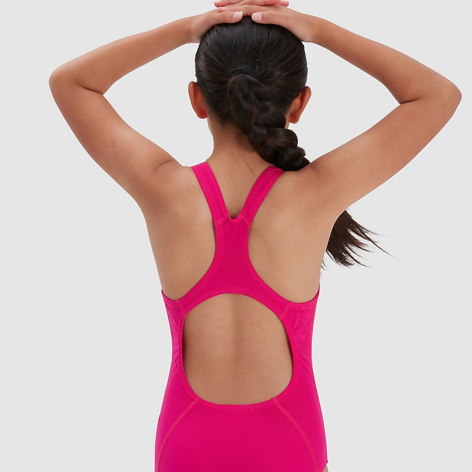 Speedo Girls' Endurance+ Medalist Swimsuit Pink