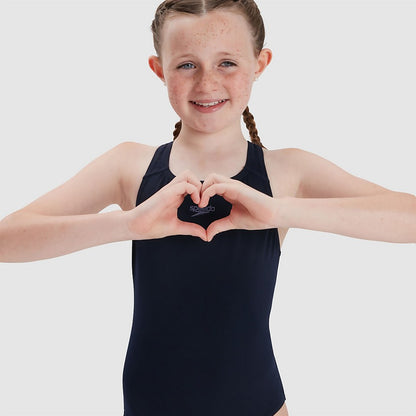 Speedo Girls' Endurance+ Medalist Swimsuit Navy
