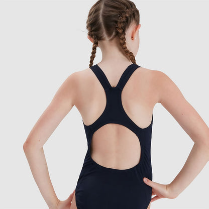 Speedo Girls' Endurance+ Medalist Swimsuit Navy