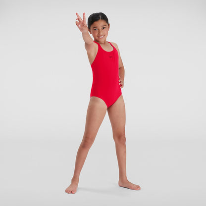 Speedo Girls' Endurance+ Medalist Swimsuit Red
