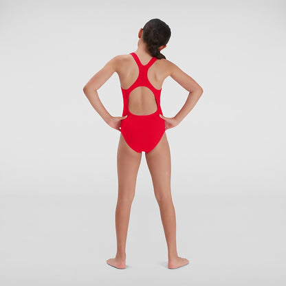 Speedo Girls' Endurance+ Medalist Swimsuit Red