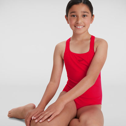 Speedo Girls' Endurance+ Medalist Swimsuit Red