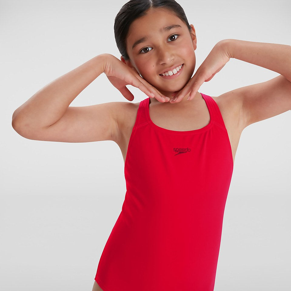 Speedo Girls' Endurance+ Medalist Swimsuit Red