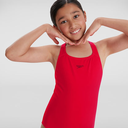 Speedo Girls' Endurance+ Medalist Swimsuit Red