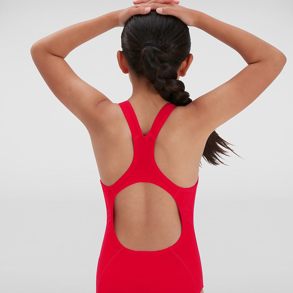 Speedo Girls' Endurance+ Medalist Swimsuit Red