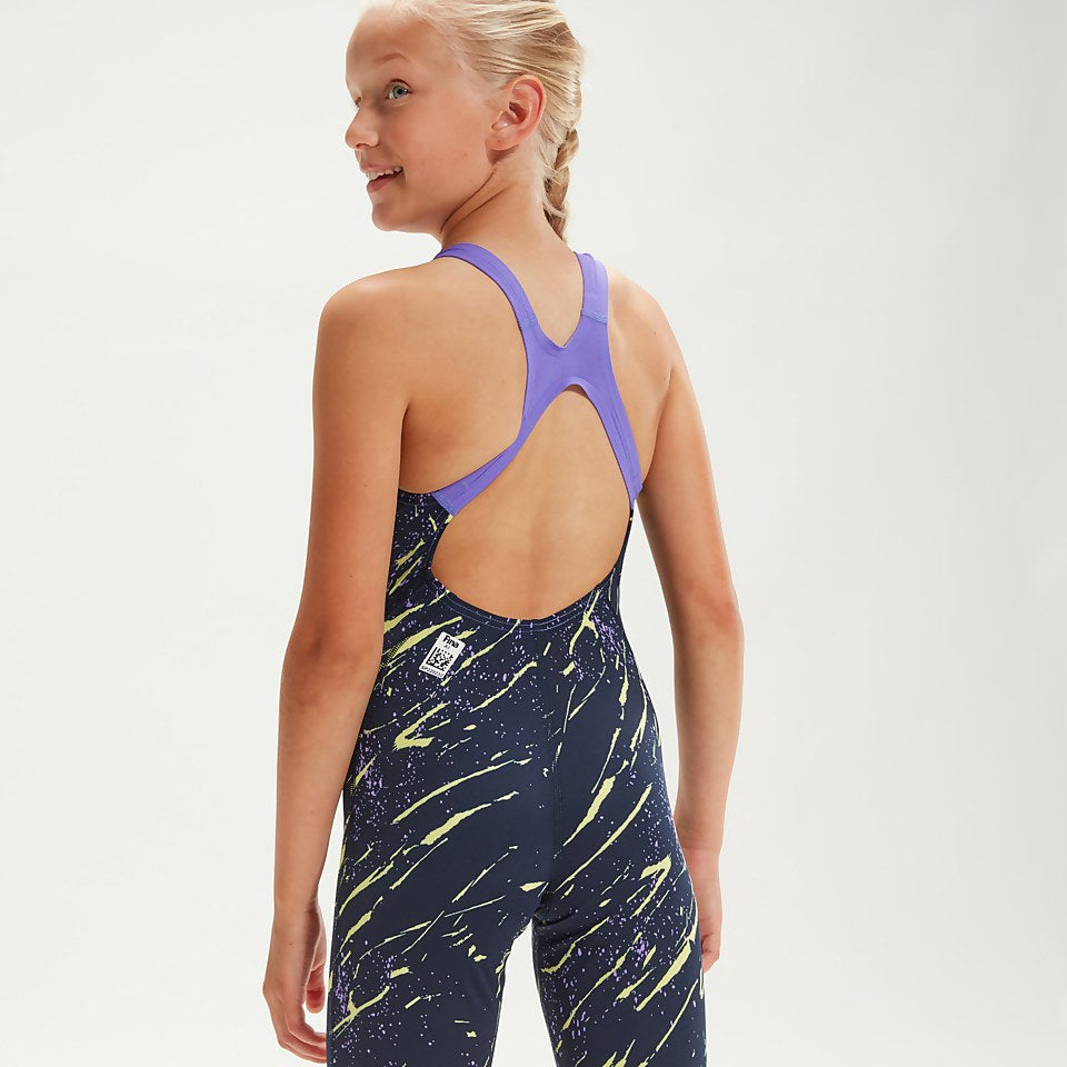 Speedo Girls' Fastskin Endurance+ Openback Kneeskin Navy