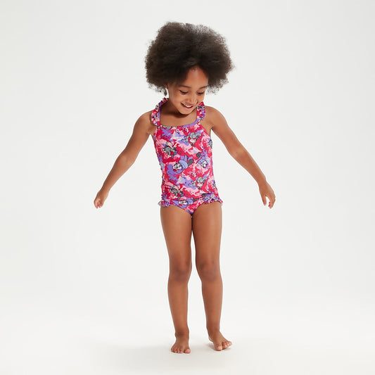 Speedo Infant Girls' Learn to Swim Frill Thinstrap Swimsuit Pink