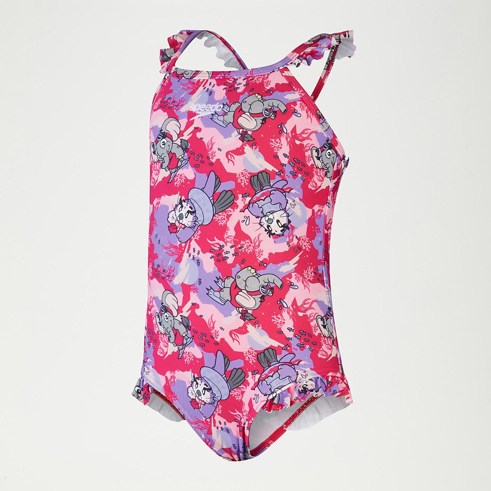 Speedo Infant Girls' Learn to Swim Frill Thinstrap Swimsuit Pink