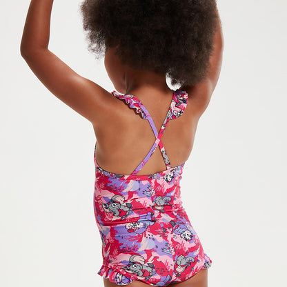 Speedo Infant Girls' Learn to Swim Frill Thinstrap Swimsuit Pink