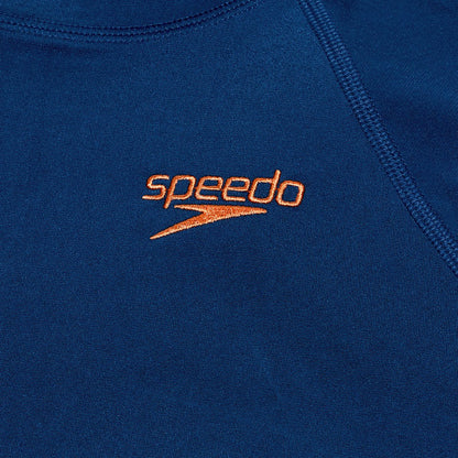 Speedo Printed Long Sleeve Rash Top Blue/Coral