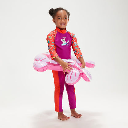 Speedo Infant Girls' Printed All-In-One Sun Suit Purple