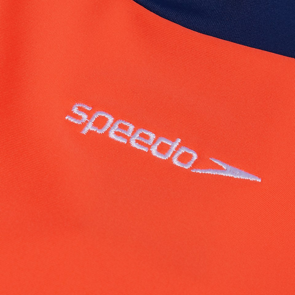 Speedo Infant Unisex Learn To Swim Essential Rash Top Blue/Coral