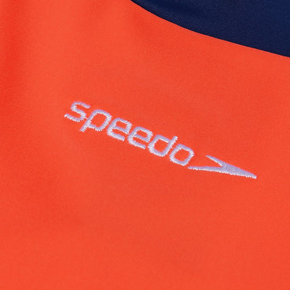 Speedo Infant Unisex Learn To Swim Essential Rash Top Blue/Coral