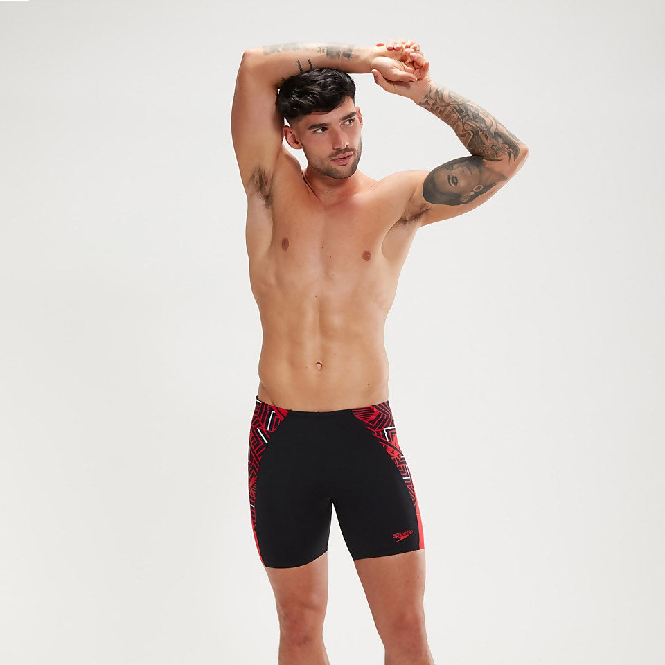 Speedo Endurance+ Splice Mid Jammer Black/Red