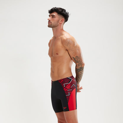 Speedo Endurance+ Splice Mid Jammer Black/Red