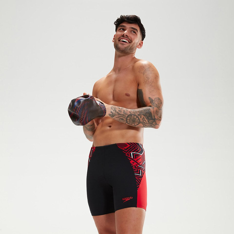 Speedo Endurance+ Splice Mid Jammer Black/Red