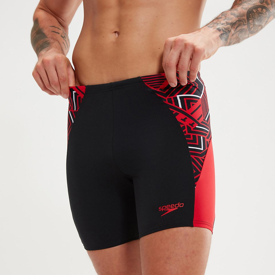Speedo Endurance+ Splice Mid Jammer Black/Red