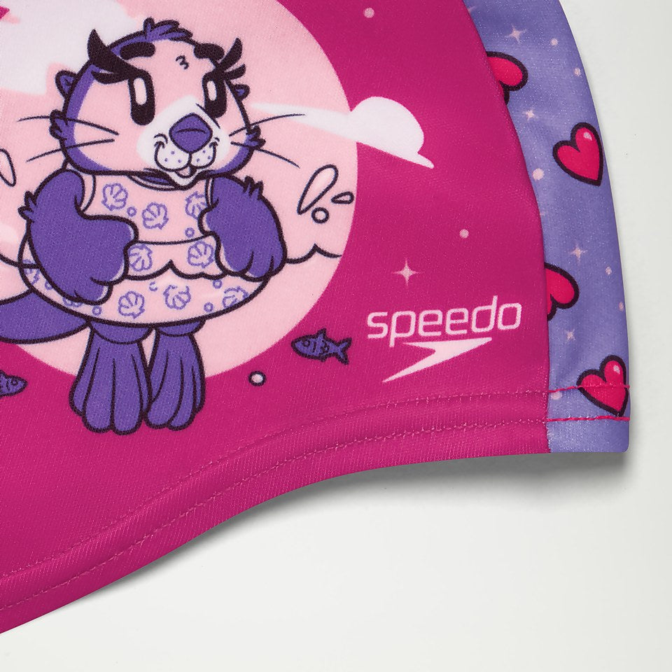 Speedo Infant Learn to Swim Aria Sea Otter Polyester Cap Pink